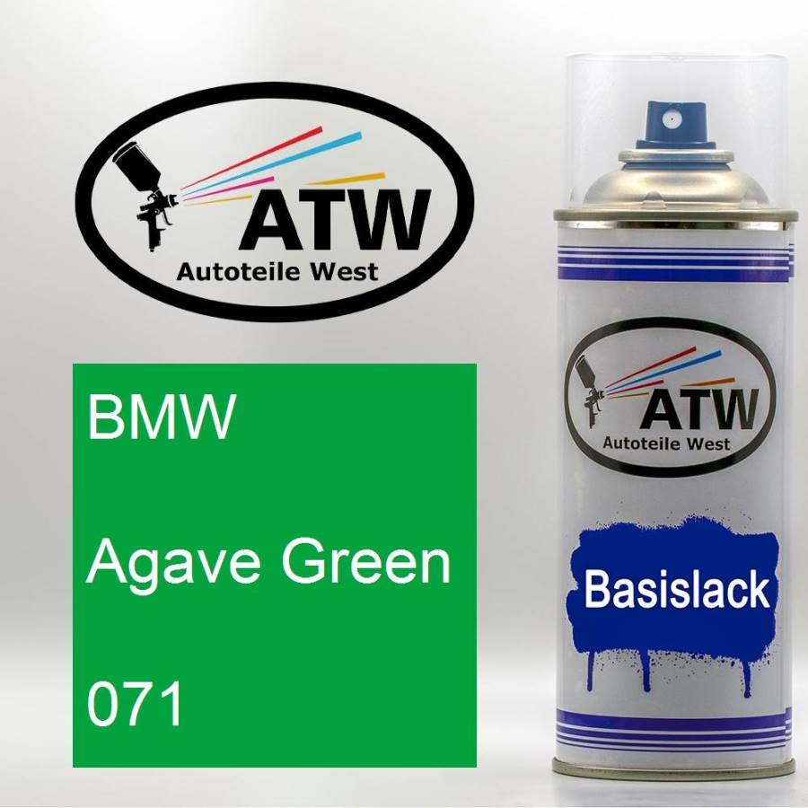 BMW, Agave Green, 071: 400ml Sprühdose, von ATW Autoteile West.